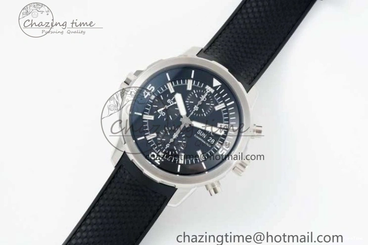 MIROTIME 0425 Aquatimer Chrono SS RSF 1:1 Best Edition Black Dial on Black Rubber Strap A EyeCatching 7073